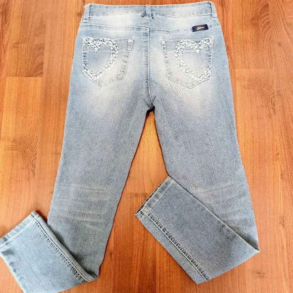 SEVEN7 GIRL EMBROIDERED /DAZZLE JEANS SIZE 10P